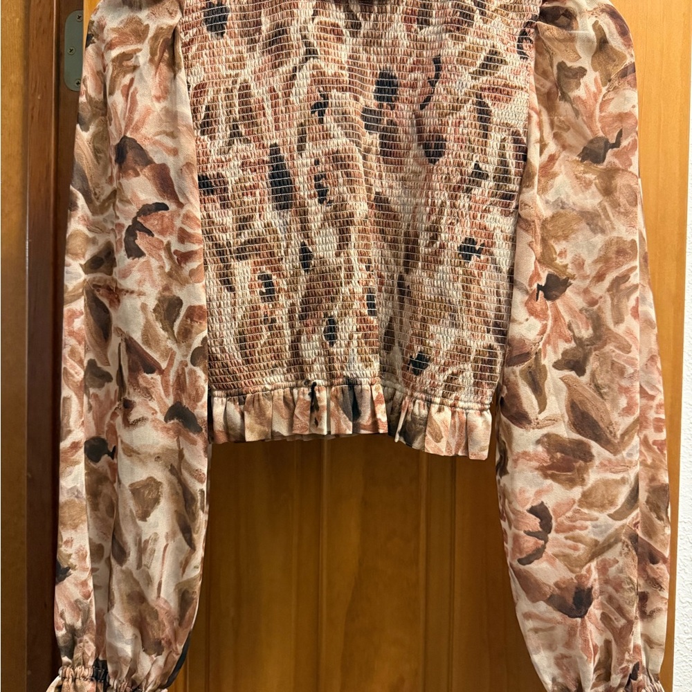Wilfred Brown and Black Patterned Blouse